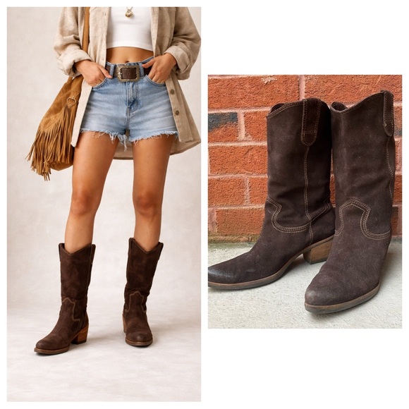 Matisse Shoes - Matisse Brown Suede Western Cowgirl Boots Size 10 Country Concert